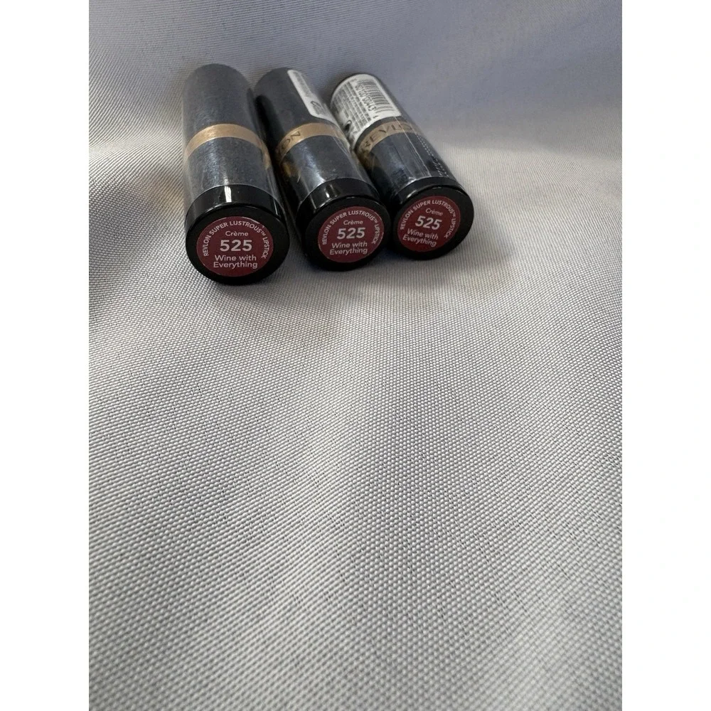 NEW Revlon Super Lustrous Lipstick 525 Wine With Everything Creme 3 Pack Sealed